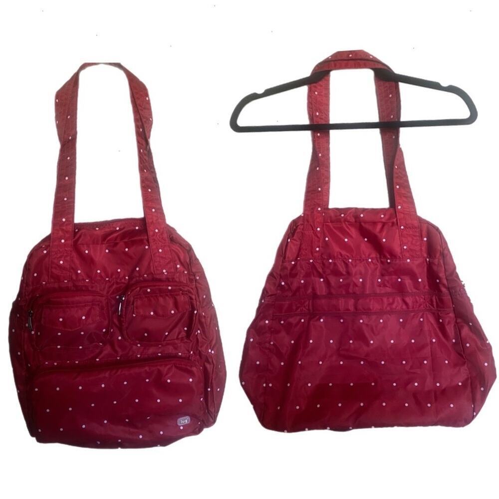 Lug polka dot Red and white Bag‎ Lightweight packable Tote Bag